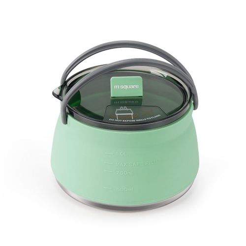 Silicone folding kettle portable wild camping outdoor open fire coffee tea cassette cooker cookware